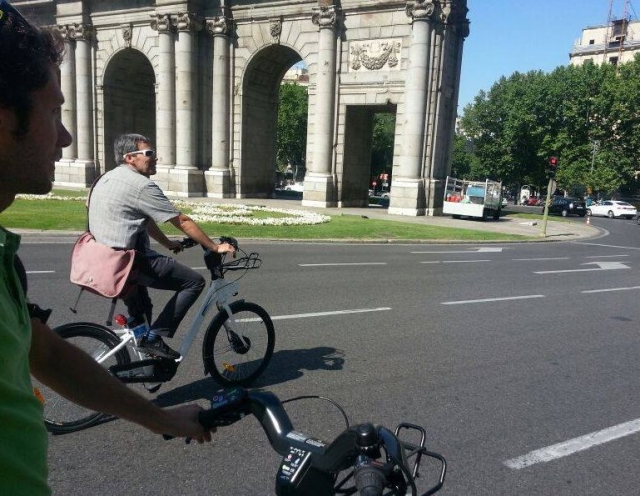  cycling through Madrid 